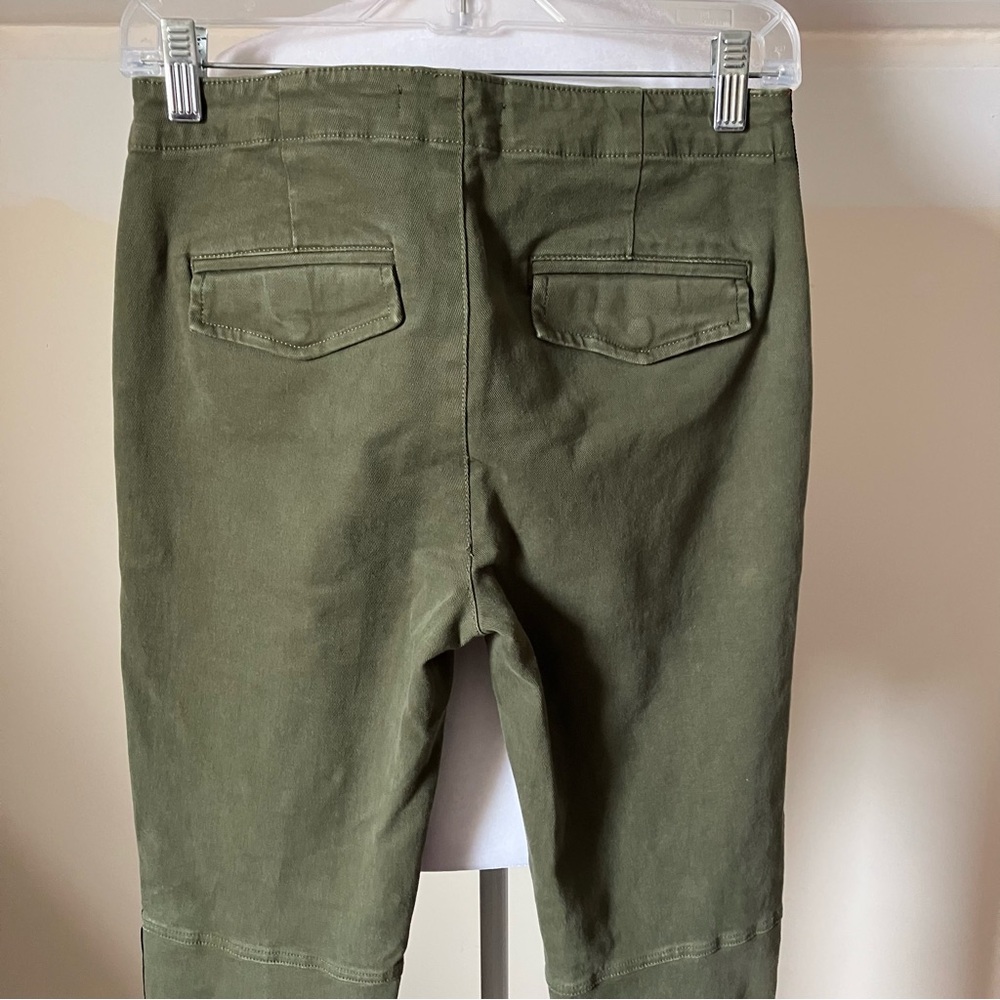 Pam & Gela Cargo Elastic Striped Hem Pant in Seaweed Green size 26 - Picture 6 of 9